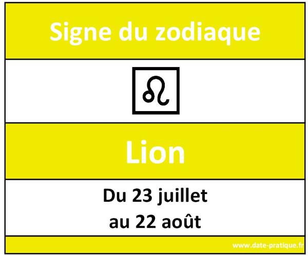 Signe astrologique du Lion ♌ : dates et symbole