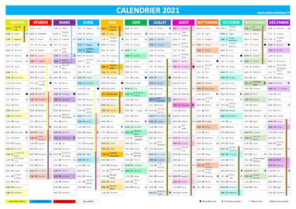 Calendrier 2021 à imprimer.