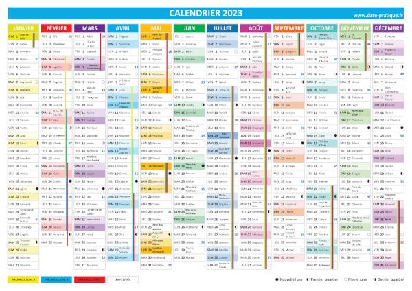 Calendrier 2023 à imprimer.
