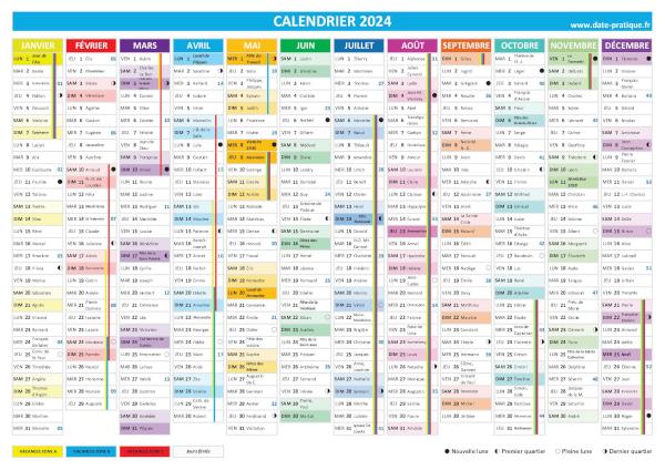 Calendrier 2024 à imprimer.