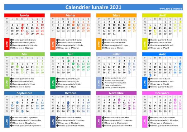 Calendrier lunaire 2021
