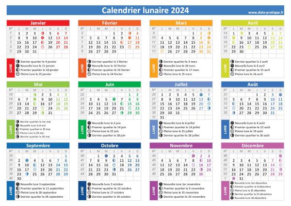 Calendrier lunaire 2024