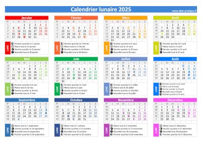 Calendrier lunaire 2025