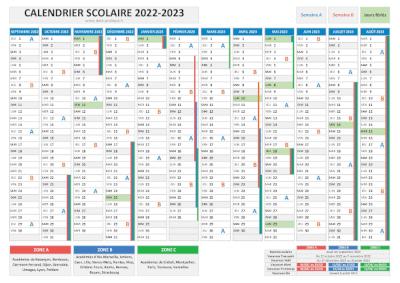 Calendrier scolaire 2022-2023